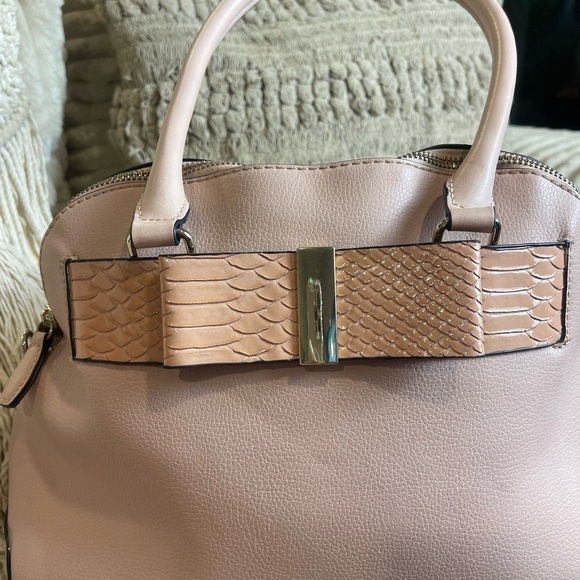 Betsy Johnson, pink bow, satchel handbag, vintage snake skin​​ - Picture 7 of 9